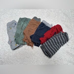 Bundle of 6 boys shorts tropical drawstring stripes lightning cutoff cargo